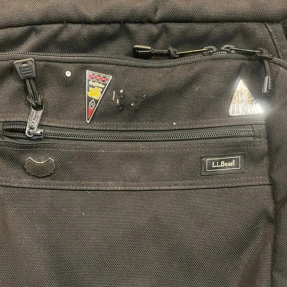 L.L. Bean Black Messenger Backpack Computer Multi use Utility Traveler Crossbody